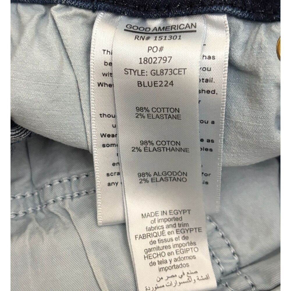 Good American Jeans Womens 6 28 Dark Wash Blue Denim Stretch Mid Rise GL873CET - Picture 8 of 9